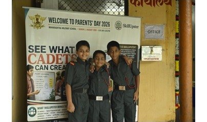 Cadets in front of the See what cadets can create banner